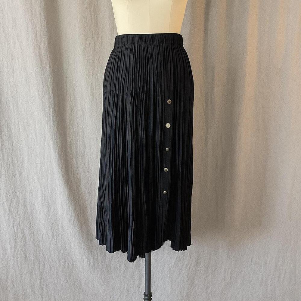 Black western pleated midi skirt Large